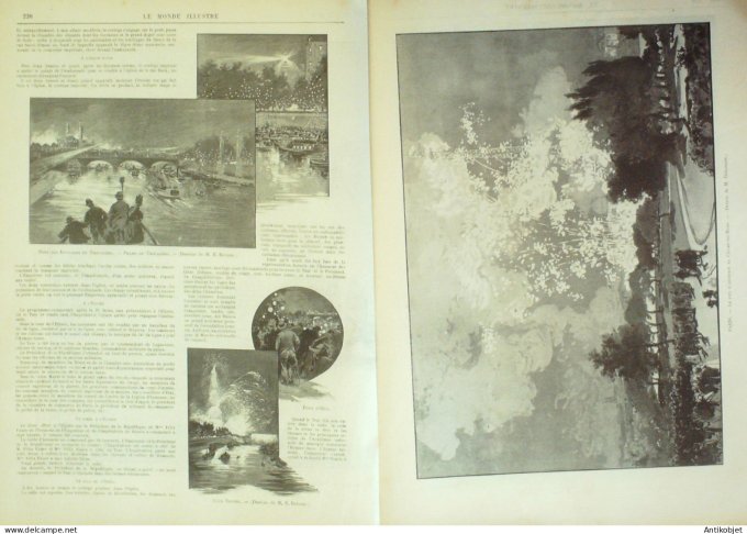 Le Monde illustré 1896 n°2063 Cherbourg (50) Arsenal Souverains Russes pont Alexandre III