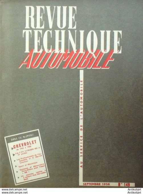 R.T Automobile Chevrolet 55 58 Citroën 2cv 425cc Vespa 400 149 # 1958