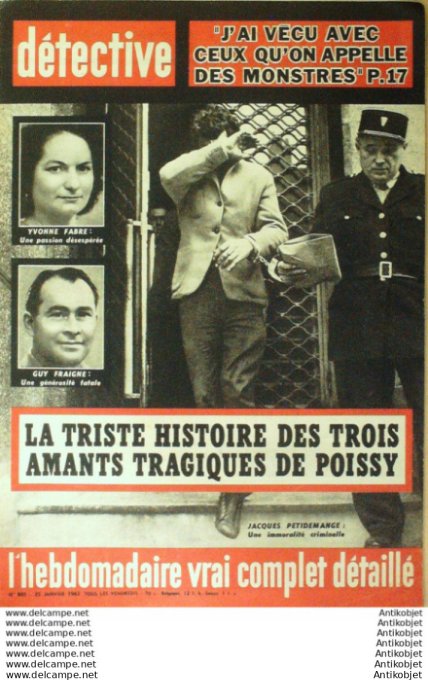 Détective 1963 # 865 Tavera Castres Caen Erquinghem Nancy Poissy