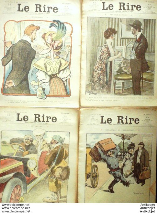 Le Rire 1907 lot 4 revues Meunier Gousse Helle Flores Blix Balluriau Burret Gerbault Grandjouan