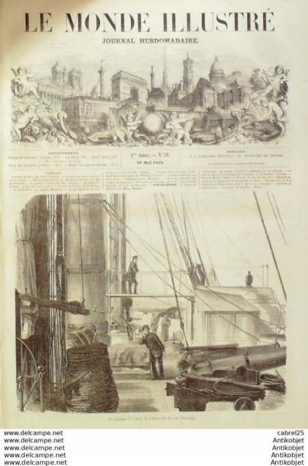 Le Monde illustré 1858 n° 59 Reims (51) François II Portugal Roi & Stéphanie de Hohenzollern