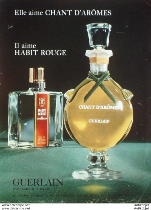 Publicite Cosmetique Guerlain Chant d'aromes 1975