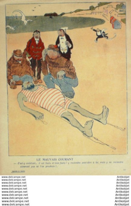 L'Assiette au beurre 1906 # 282 Les plages Villemot Jean