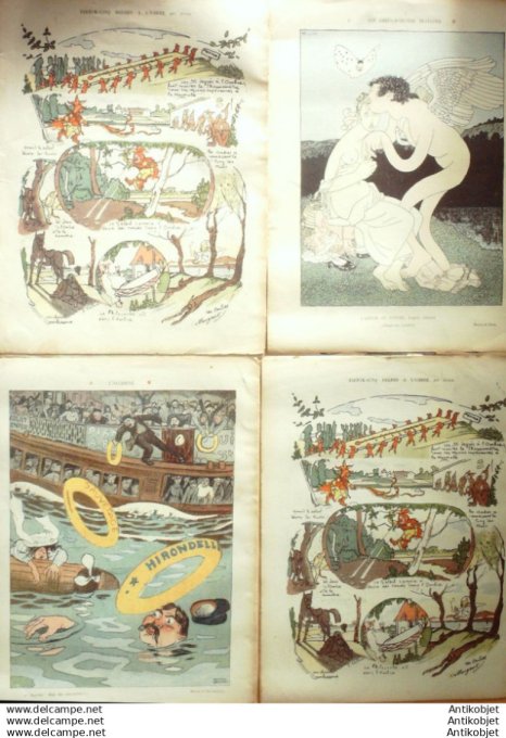 Le Rire 1907 lot 4 revues Meunier Gousse Helle Flores Blix Balluriau Burret Gerbault Grandjouan