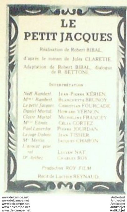 Mon Film 407 54-06- 9 Le petit Jacques Christian Fourcade Pierre Jourdan