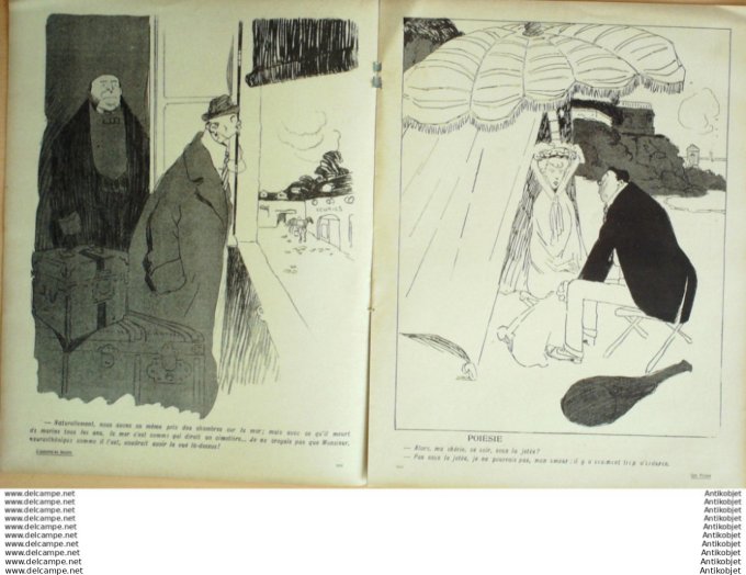 L'Assiette au beurre 1906 # 282 Les plages Villemot Jean