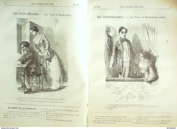 Petit journal pour Rire 1866 # 588 Les Surnumeraires Talin & Damourette