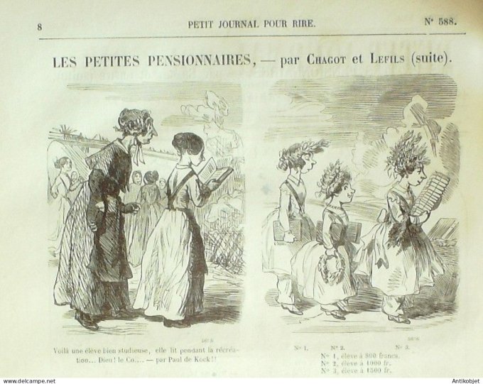 Petit journal pour Rire 1866 # 588 Les Surnumeraires Talin & Damourette