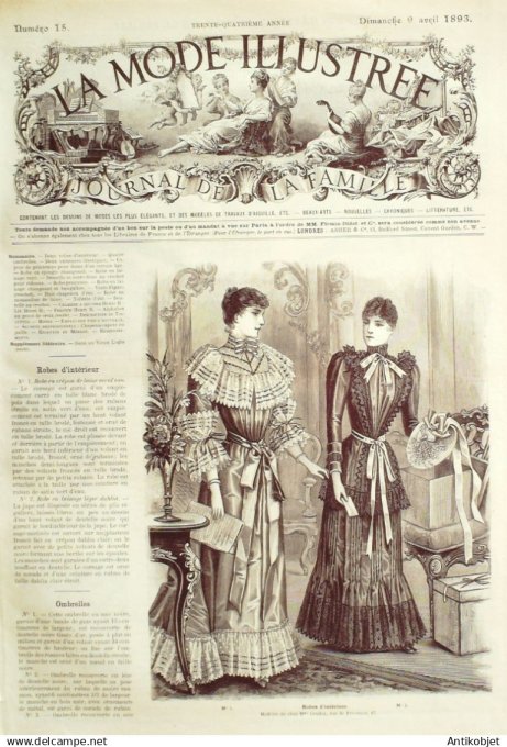 Mode illustree 1893 Lot de 10 journaux
