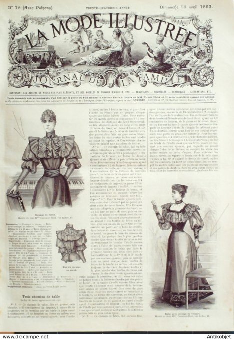 Mode illustree 1893 Lot de 10 journaux