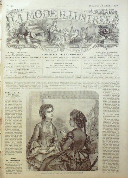 Journal Mode illustrée 1870 # 44 Toilettes d'intérieur
