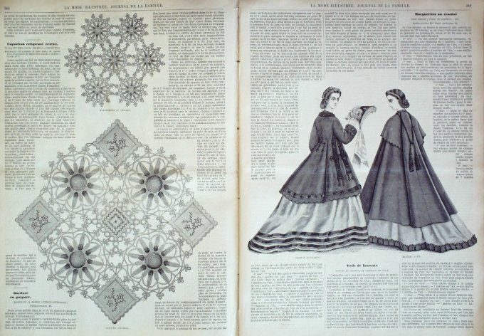 Journal Mode illustrée 1864 # 44 Capeline enfant