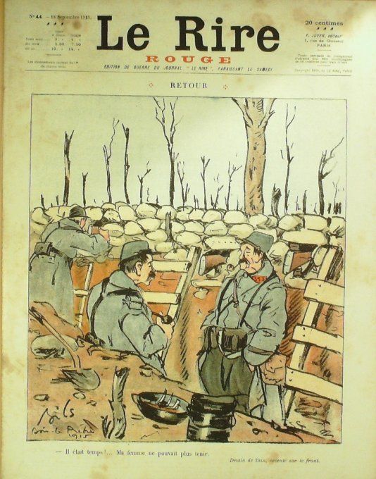 Le RIRE rouge 1915 n° 44 Bils Delaw Roussau Laborde Pavis Métivet Vidaillet