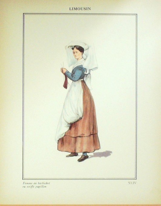 Nouvelle-Aquitaine Limousin Femme En Barbichet Coiffe Papillon 1920