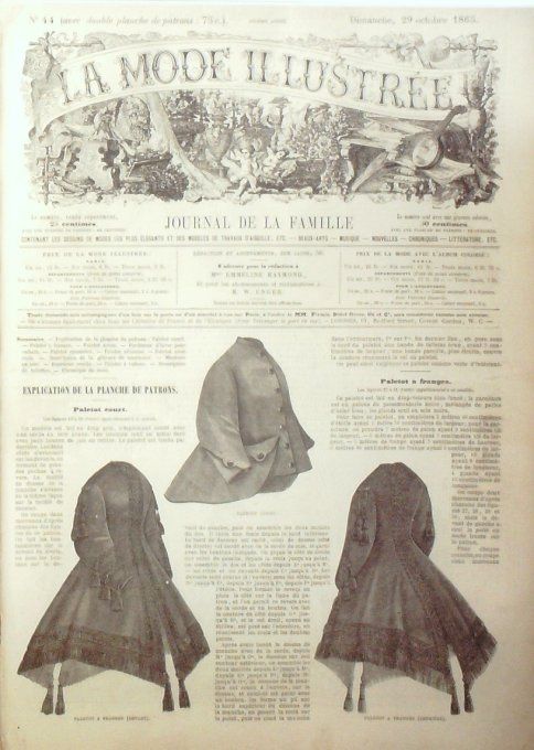 Journal Mode illustrée 1865 # 44 Paletots