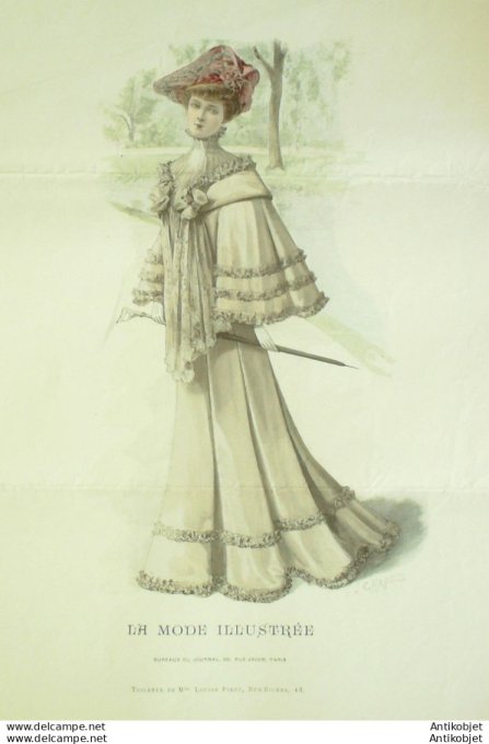 Gravure Mode illustree 1904 # 16 (Old Fashion plate) rare