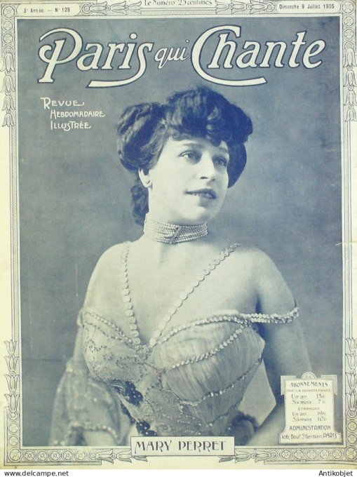 Paris qui chante 1905 n°129 Perret Liane D'eve Bérard Montoya Monniess Boyer