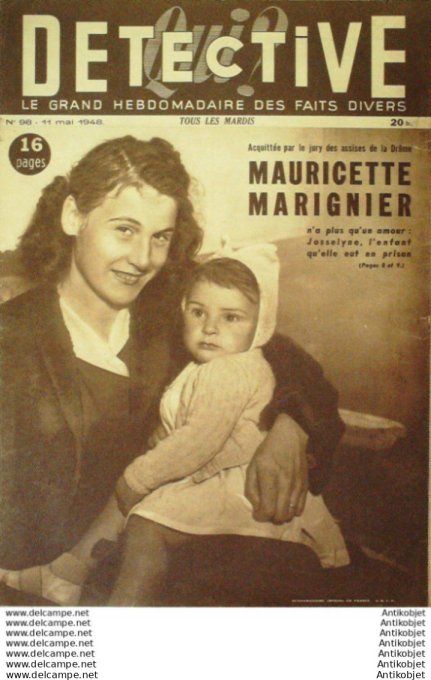 Détective 1948 #  98 Ivry Valence Abbeville Thiers Marseille Orléans