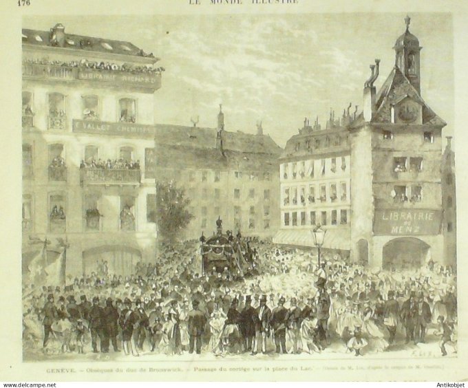 Le Monde illustré 1873 n°857 Algérie Bone Palais de Justice incendie Autriche Types Suisse Genève