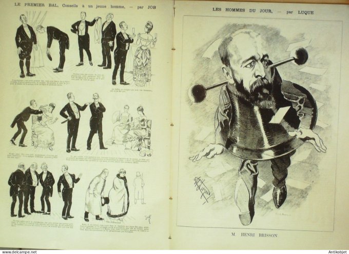 La Caricature 1884 #256 Premeir bal Job Brisson par Luque Trock