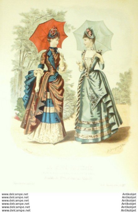 Gravure Mode illustree 1886 # 20 (Old Fashion plate)