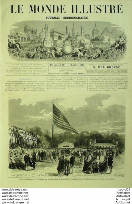Le Monde illustré 1868 n°587 Serbie Milano Pbrenovicht La Fleche (72) Prytanee Belgique Liège