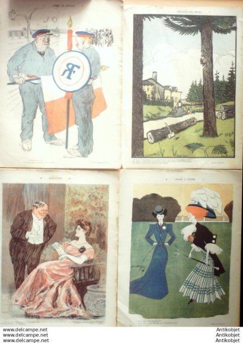 Le Rire 1907 lot 4 revues Hermann Blix Fabiano Carlegle Touraine Gerbault