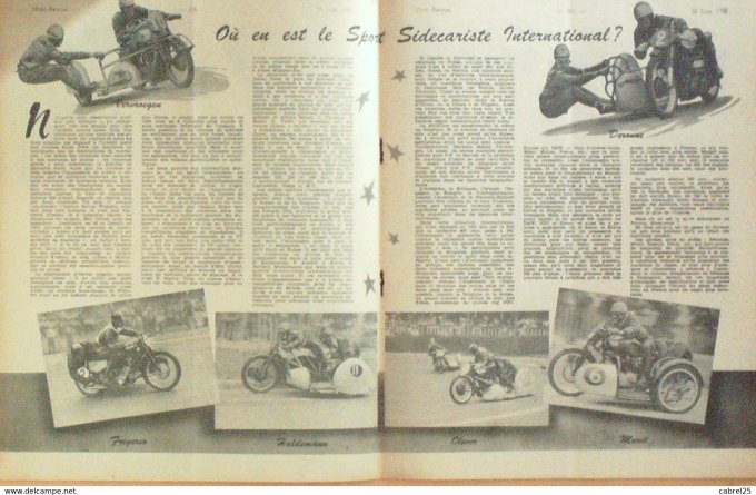 Moto Revue 1951 n° 1037 Rossignol Java 350 Sidecar 750 sidecar Deronne Verurocgen