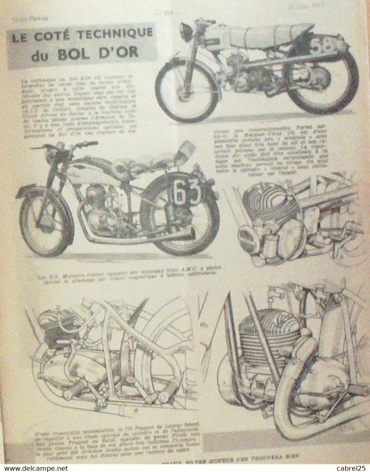 Moto Revue 1951 n° 1037 Rossignol Java 350 Sidecar 750 sidecar Deronne Verurocgen