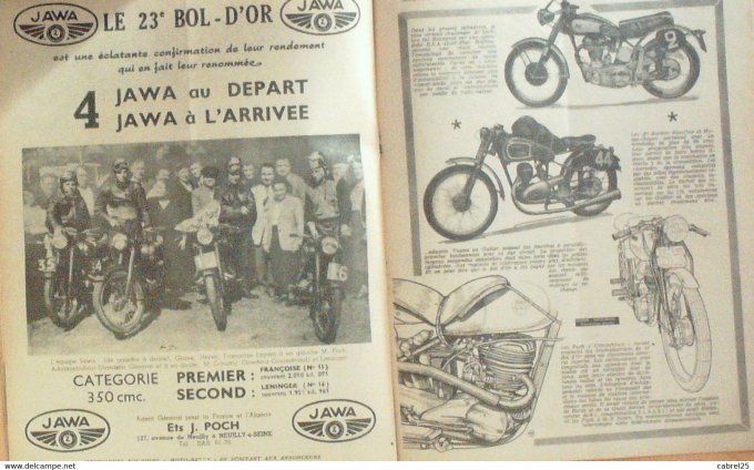 Moto Revue 1951 n° 1037 Rossignol Java 350 Sidecar 750 sidecar Deronne Verurocgen