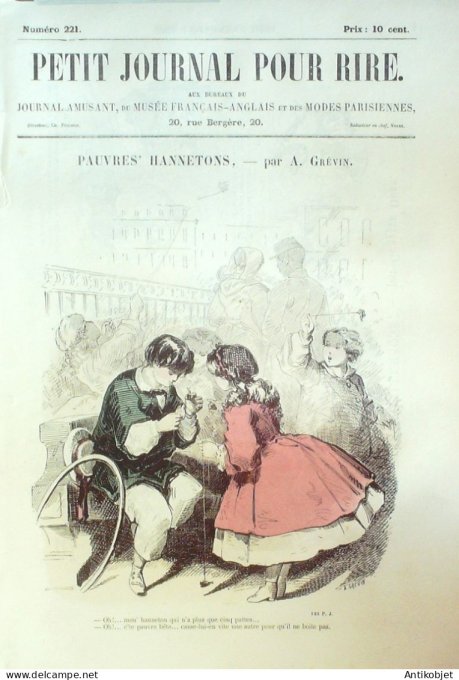 Petit journal pour Rire 1859 # 221 Pauvres Hannetons Grevin