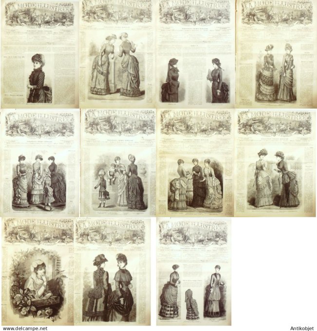 Mode illustree  1883 Lot de 11 journaux