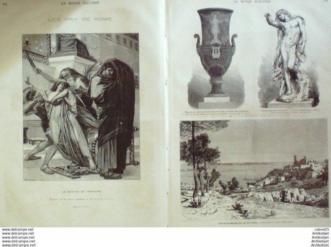 Le Monde illustré 1874 n°905 Reims (51) Cannes (06) Ste Marguerite Pont A Mousson (54) Nancy (54) Es