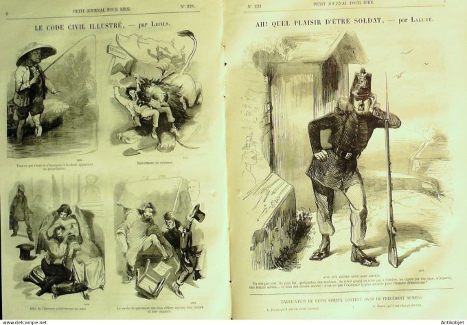 Petit journal pour Rire 1859 # 221 Pauvres Hannetons Grevin