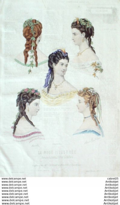 Gravure Mode illustree 1868 # 52 (Old Fashion plate)