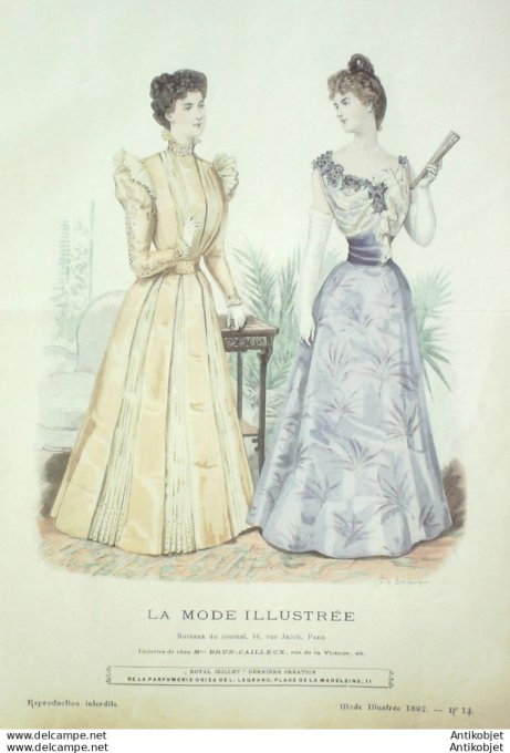 Gravure Mode illustree 1897 # 14 (Old Fashion plate) rare