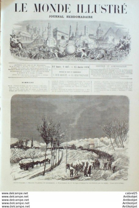 Le Monde illustré 1870 n°666 Lannemezan (65) Italie Trente Belgique Bruxelles Espagne Saragosse Zori