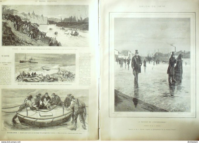 Le Monde illustré 1877 n°1035 Etats-Unis Longbranch Autriche Steinbrücken Inde Delhi