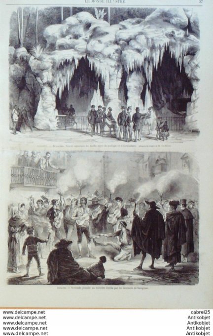 Le Monde illustré 1870 n°666 Lannemezan (65) Italie Trente Belgique Bruxelles Espagne Saragosse Zori