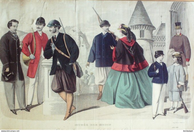 Gravure Mode Musee 1862- 8 (Old Fashion plate) Rare