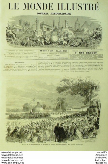 Le Monde illustré 1868 n°589 Algérie Said Ben Sidi Ben Mohamed St Cyr (78) Maroc Tetuan Allemagne Ba