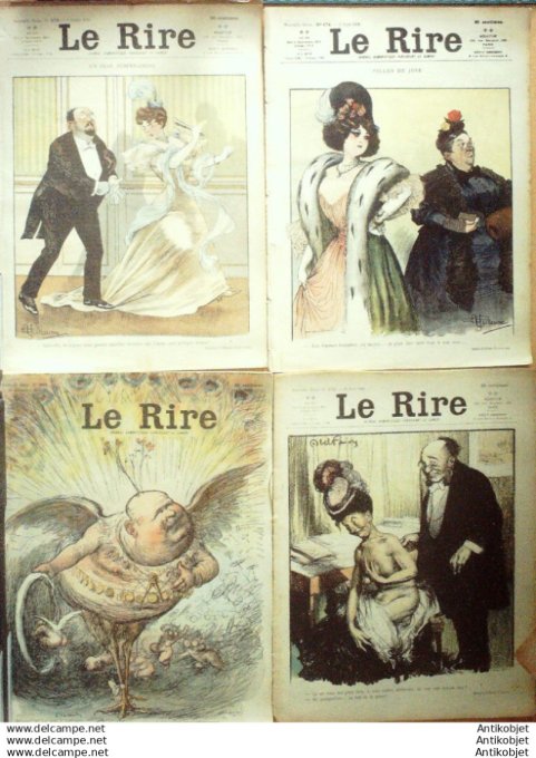 Le Rire 1906 lot 4 revues Leandre Mirande Burret Carlegle Avelot Bas Guillaume