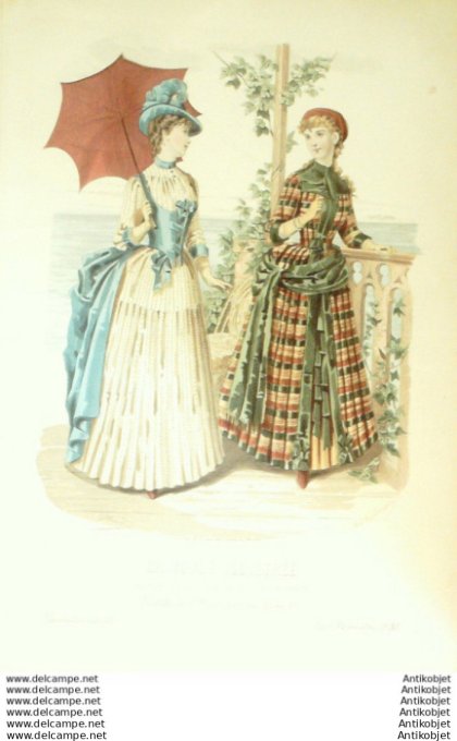 Gravure Mode illustree 1886 # 30 (Old Fashion plate)