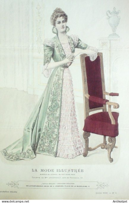 Gravure Mode illustree 1899 # 05 (Old Fashion plate) RARE