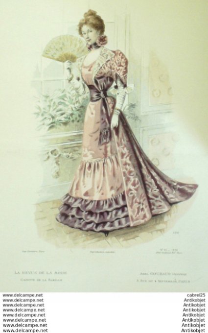 Gravure Mode La Gazette 1896 # 46 (Old Fashion plate)