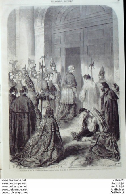 Le Monde illustré 1859 n° 91 Toulon (83) Pie IX moeurs Algériennes danses arabes