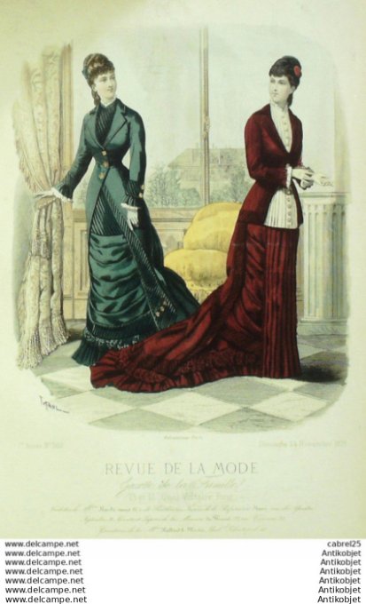 Gravure Mode La Gazette 1878 # 360 (Old Fashion plate)