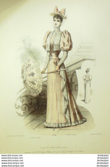 Gravure Mode Le Coquet 1892 # 29 (Old Fashion plate)