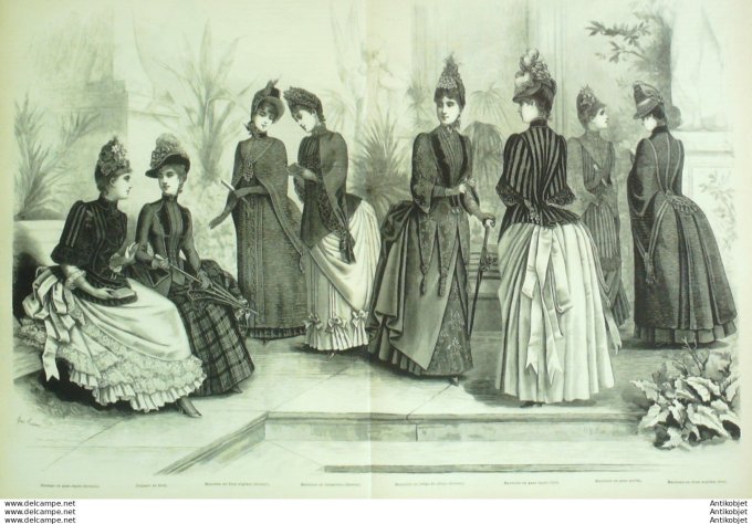 Gravure de mode La Mode illustrée (Maison Coussinet) Pardessus Printemps