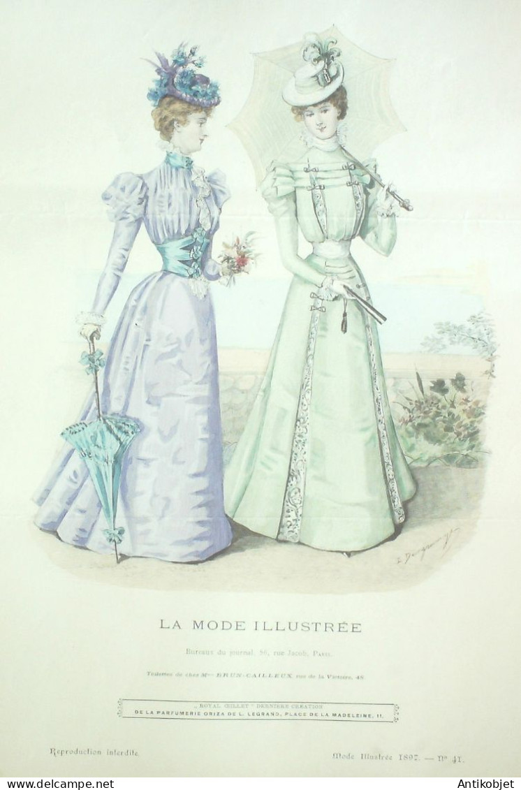 Gravure Mode illustree 1897 # 41 (Old Fashion plate) RARE